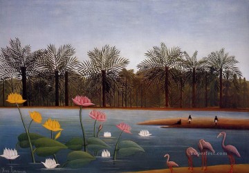  Goes Canvas - the flamingoes 1907 Henri Rousseau birds